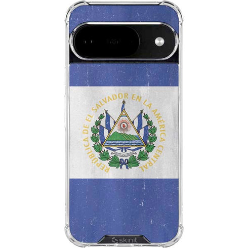 El Salvador Flag Distressed Google Pixel 10 Clear Case